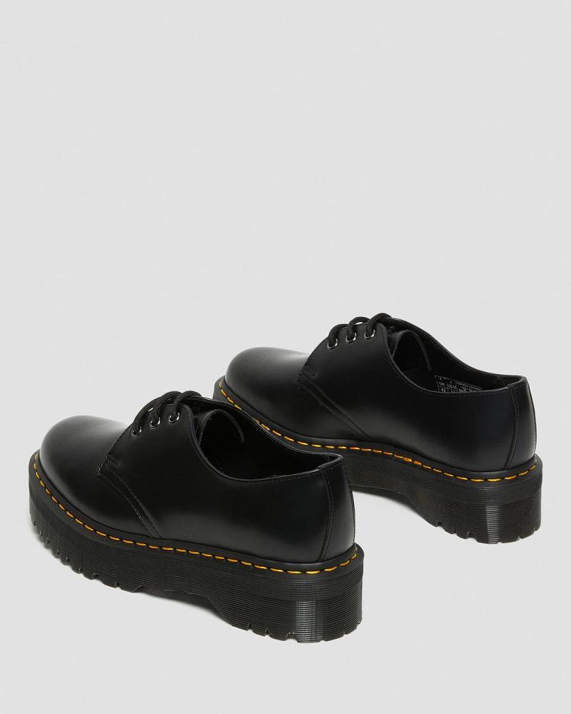 Dr Martens 1461 Smooth Læder Platform Sko Herre Sort | DK 624DFM